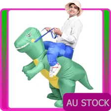 Adult Inflatable Dinosaur Ride on T-Rex Trex Rider Mens Costume Blow Up Party 