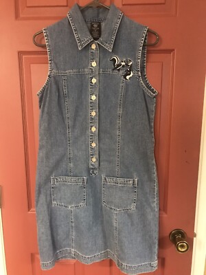 Womens Warner Bros. Studio Store Pepe Le Pew Embroidered Denim Dress Sz M | eBay Womens Warner Bros. Studio Store Pepe Le Pew Embroidered Denim Dress Sz M | eBay