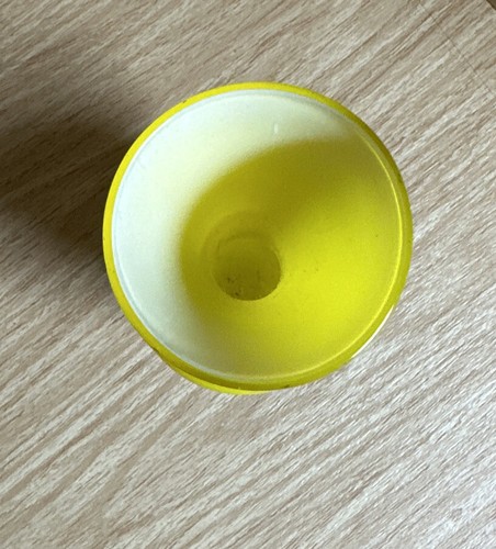 Hand Blown Bud Vase bright Yellow Vintage Design Art Glass Original 8" - Picture 2 of 9