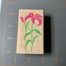 Rubber Stampede- Posh Impressions Lavish Lily Flower Wood Mounted stamp Floral