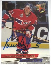 VINCENT DAMPHOUSSE SIGNED FLEER ULTRA MONTREAL CANADIENS CARD AUTOGRAPH AUTO!!