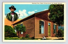 Postcard Missouri St Joseph MO Jesse James House 1940s Unposted Chrome