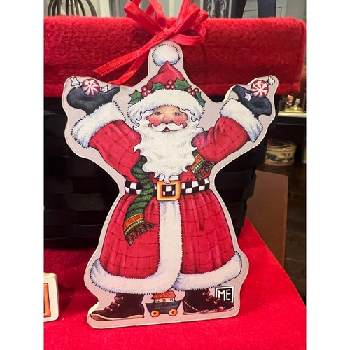 Vintage Mary Engelbreit Santa Claus Wooden Christmas Ornament - Picture 3 of 4