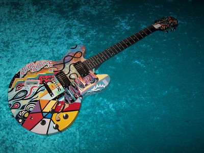 Wild hand painted Epiphone Dot Electric Guitar es 335 semi hollow