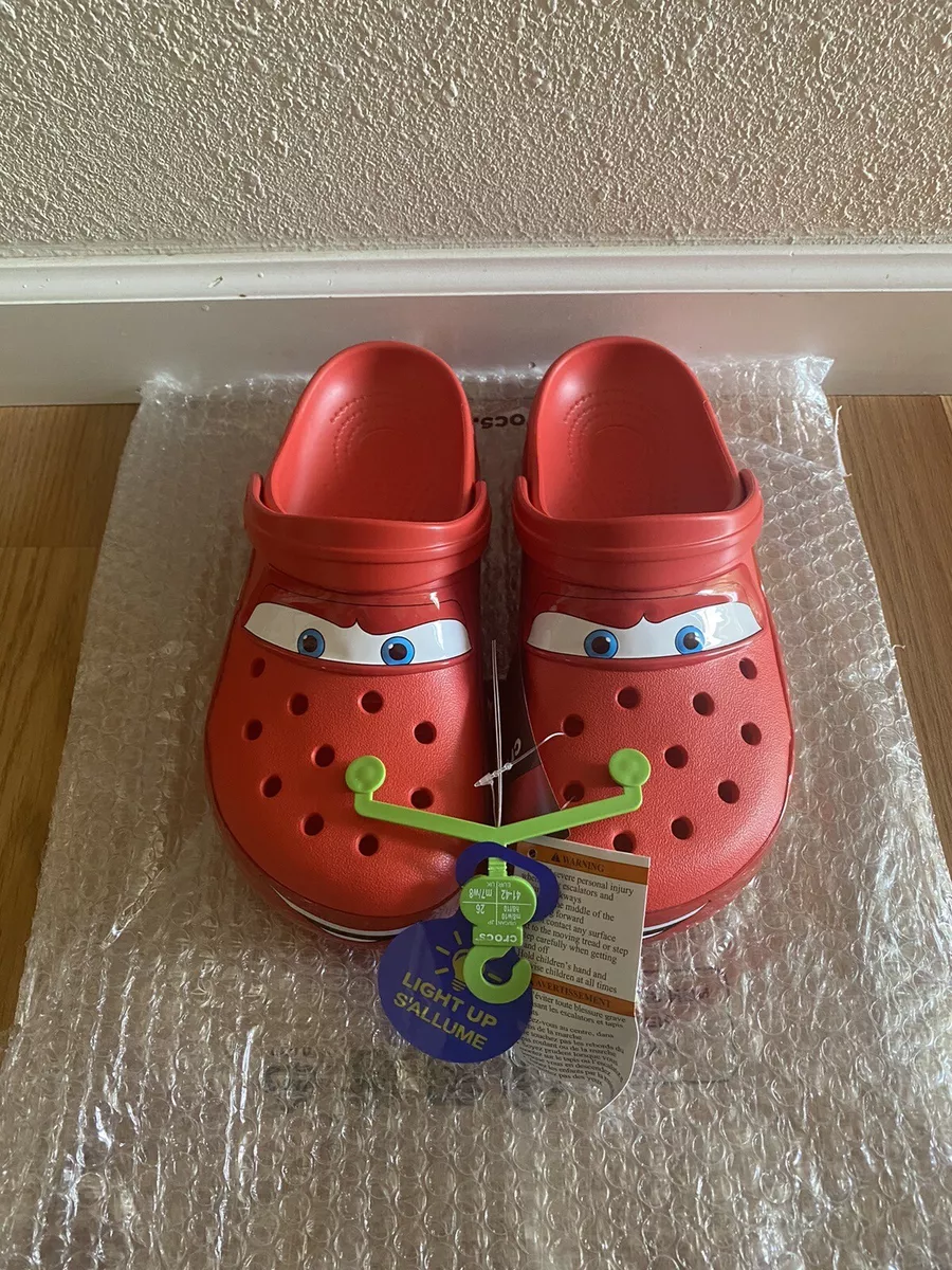 Lightning McQueen Light Up Crocs Men’s Size (5,6,7,8,9,10,11,13) - Free  Shipping