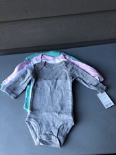 NWT Set Of 4 Baby Girl Carters Body Suits Size 3 Months Multi SKU WQ8