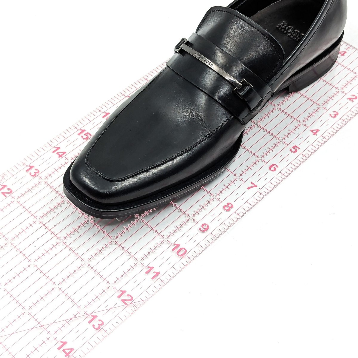 BOSS by Hugo Boss Men Black Leather Horsebit Logo Loafers 