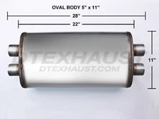 FLOW II 2 58569 PERFORMANCE MUFFLER 3" INLET DUAL 3" OUTLET DUAL 28" LONG