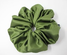 Dark Olive Satin Scrunchie, XXL Scrunchie 9" Diameter, Hair Jewelry