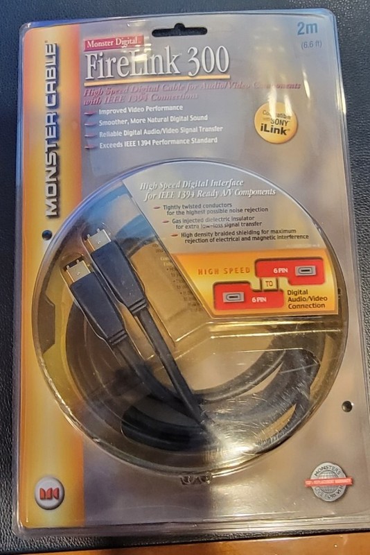New Monster Cable FL300 Firelink 300 IEEE 1394