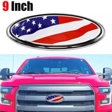 9" For Ford F-250 F-350 Ranger Front Grill Tailgate Badge US Flag Oval Emblem