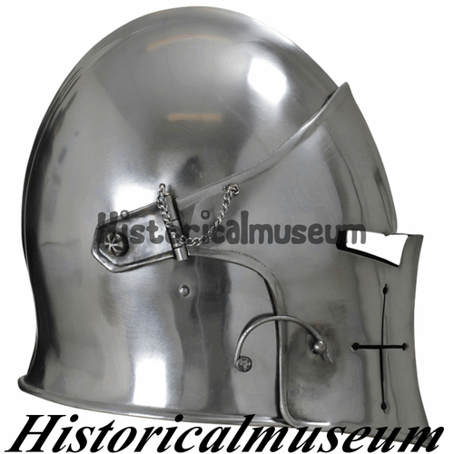Mittelalter Renaissance abnehmbares Visier Barbute 18G Funktionshelm Rüstung Visior - Bild 4 von 4