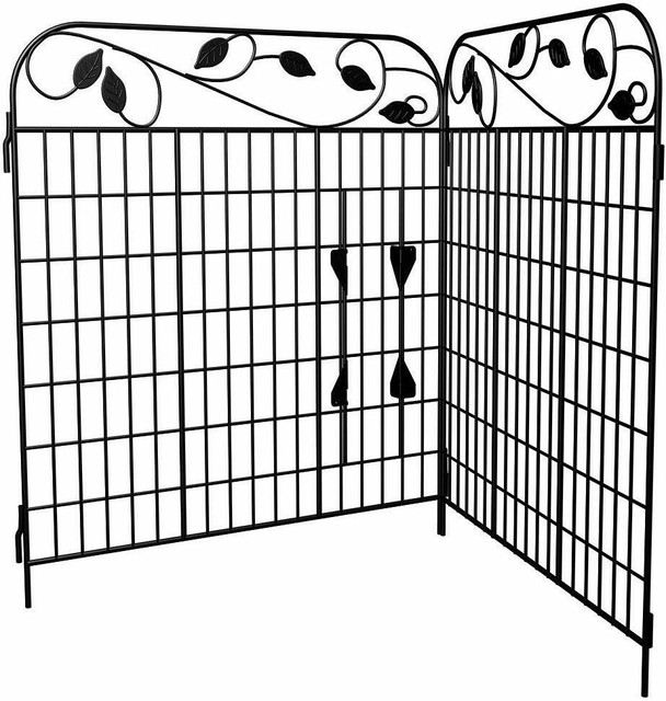 Amagabeli Decorative Garden Fence 44in x 6ft Coated Metal
