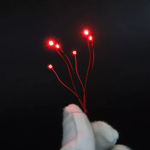 50 Stck. Vorverdrahtet Rot #0402 SMD LEDs Beleuchtungssets Vorgelötete Micro LEDs - Bild 3 von 15