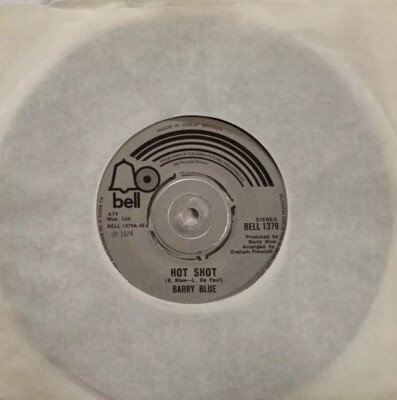 Barry Blue-Hot Shot/Hobo Man Vinyl 7'' Single.1974 BELL 1379.