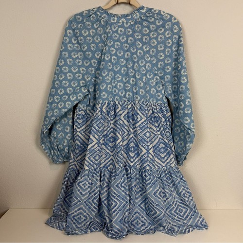 Jessica Simpson Blue Batik Mini Sundress Coverup L - Picture 4 of 7
