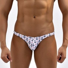 Traje de baño para hombre Calzoncillos Media cadera Bikini Malla Playa Traje de baño Bañador Gay Traje de baño