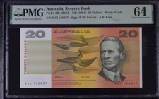 Australia 20 Dollars ND(1991) P46h UNC / PMG 64 x2 Pair