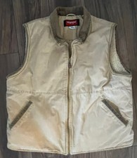 Wrangler Hero Men's Vest Tan Cotton Sherpa Like Lining Corduroy Size Large L
