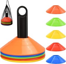 25/50/100/200 Pack Disc Cones, Agility Soccer Cones with Carry Bag D-25