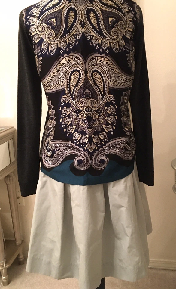 Suéter Lanvin Pura Lana Pura Seda Paisley Cuello Redondo Hecho en Italia, IT40 Pequeño Foto 4 de 4