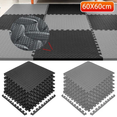 1-12x Interlocking Heavy Duty EVA Foam Gym Flooring Mat Floor Mats Tiles 60x60cm - image 1 of 4