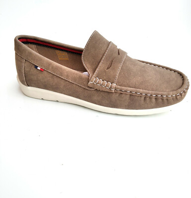 Scarpe da Uomo Mocassini camoscio eleganti beige khaki casual 1936
