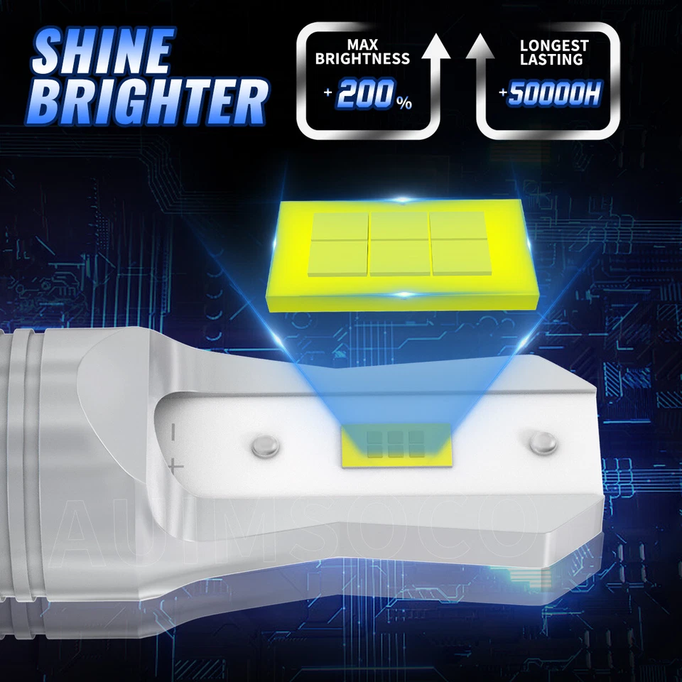 For 2008-2021 Kenworth T170 T270 T370 6000K LED Headlight High Low Beam Bulbs - Image 4 of 4