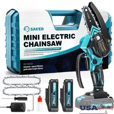 Cordless Mini Chainsaw Lightweight Battery Powered One Hand Safe Operation New
