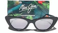 Maui Jim LYCHEE Black Gloss Cat-Eye Polarized ST Glass Lens Sunglass MJ891-02A 