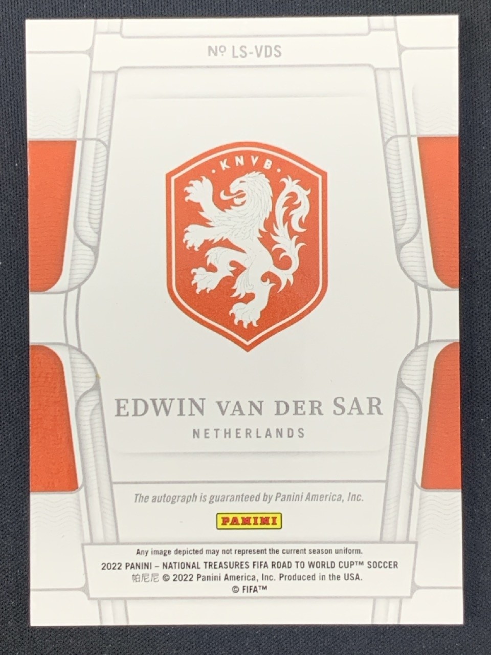 Edwin Van Der Sar 2022 Panini National Treasures World Cup Legendary Auto /99 view 2