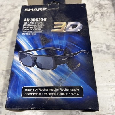 Sharp AN-3DG20-B 3D Glasses Rechargeable for 3D TV Home Theater  Japan-