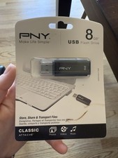 PNY Micro Sleek 8GB USB 2.0 Flash Drive - Thumb Portable Storage New SEALED