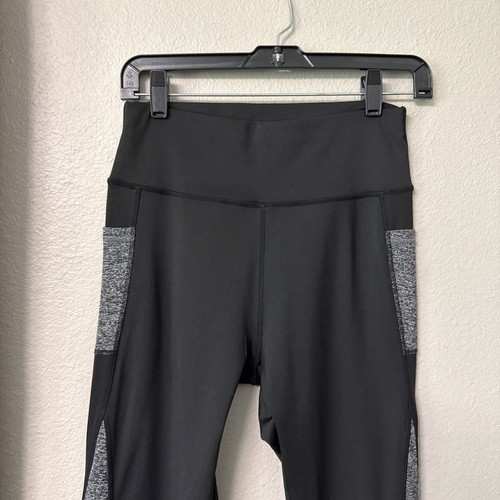 RB8 SHEIN Black/Grey Crisscross Calf Leggings Size Medium - 第 2/8 張圖片