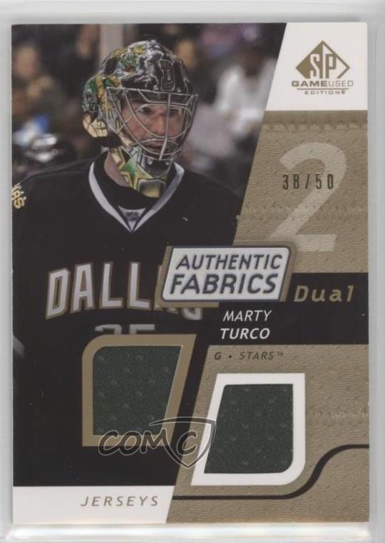 2008-09 SP Game Used Edition Authentic Fabrics Dual Gold 38/50 Marty Turco 0v1