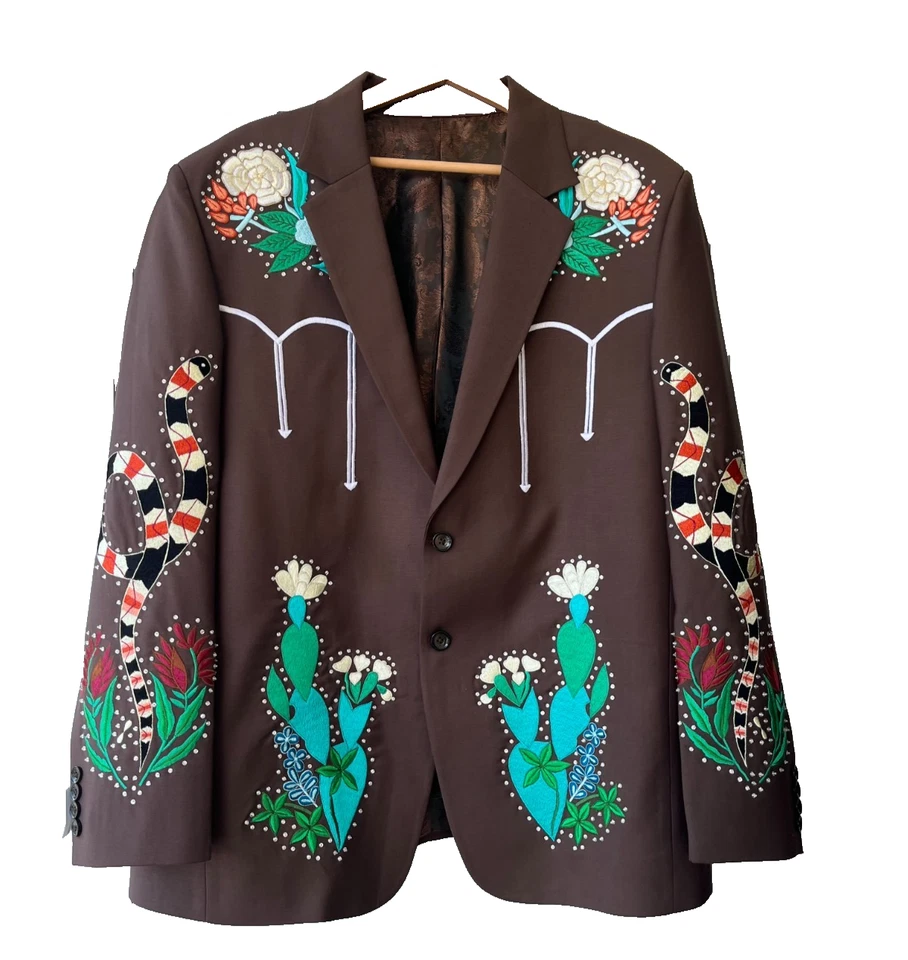  Nudie Style Western Suit, custom made, size large, 36" pants. - Image 3 of 4