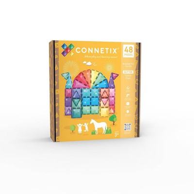 CONNETIX Magnetic Tiles Glitter Castle Pack 48pc: Educational Focus on