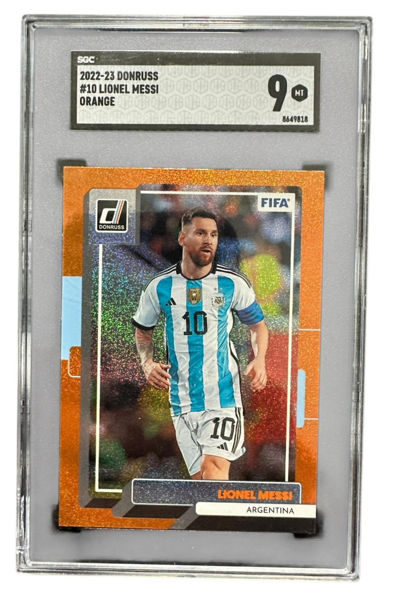 LIONEL MESSI 2022-23 PANINI DONRUSS ARGENTINA SP ORANGE SPARKLE
