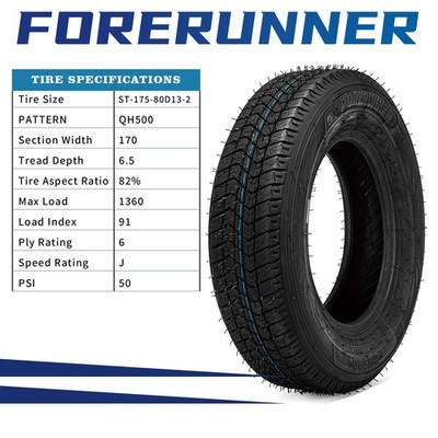 Set 4 175/80D13 Trailer Tires 175 80 13 Heavy Duty 6Ply 175/80/13