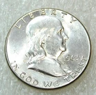 1963 Franklin Half Dollar BU Frosty White Luster in saflip #E323