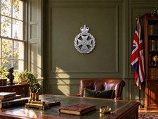3D Printed Royal Green Jackets Silver Cap Badge