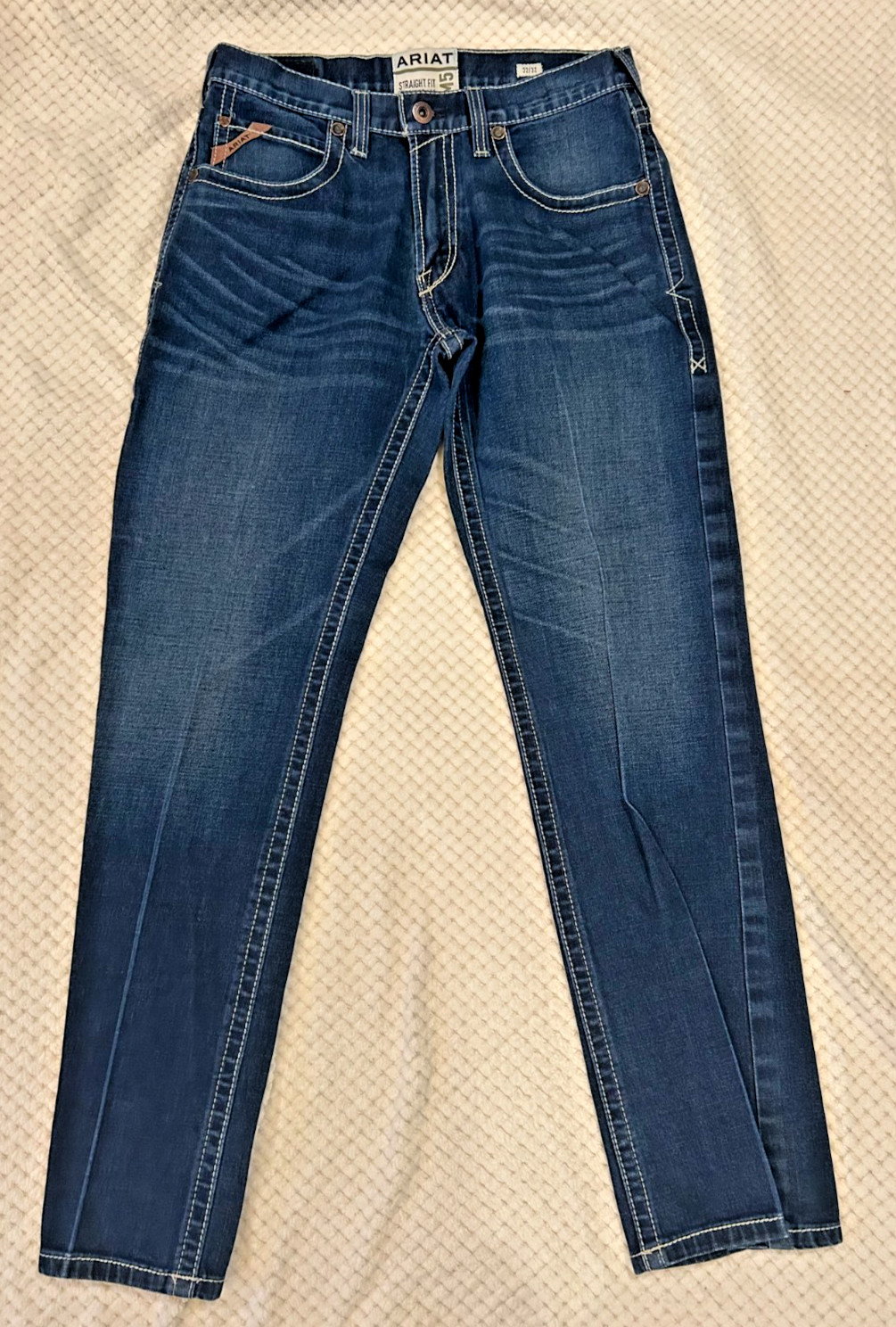 Ariat Jeans M5 Straight Fit Straight Leg Men Size 32x32 Blue Western Denim