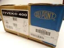 DUPONT Disposable Coveralls Medium Tyvek 400 Elastic Wrist Ankle White - 6 Pack