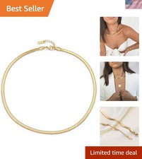 Sleek 4MM Herringbone Gold Filled Chain Necklace  14-18 Inches for Women