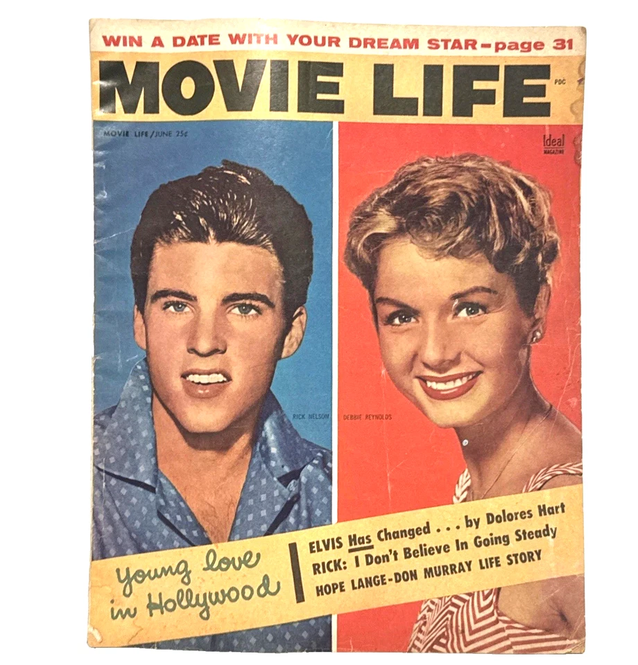 Vintage June 1958 Ideal Magazine Movie Life Feat. ELVIS, D. Reynolds, R. Nelson - Image 4 of 4