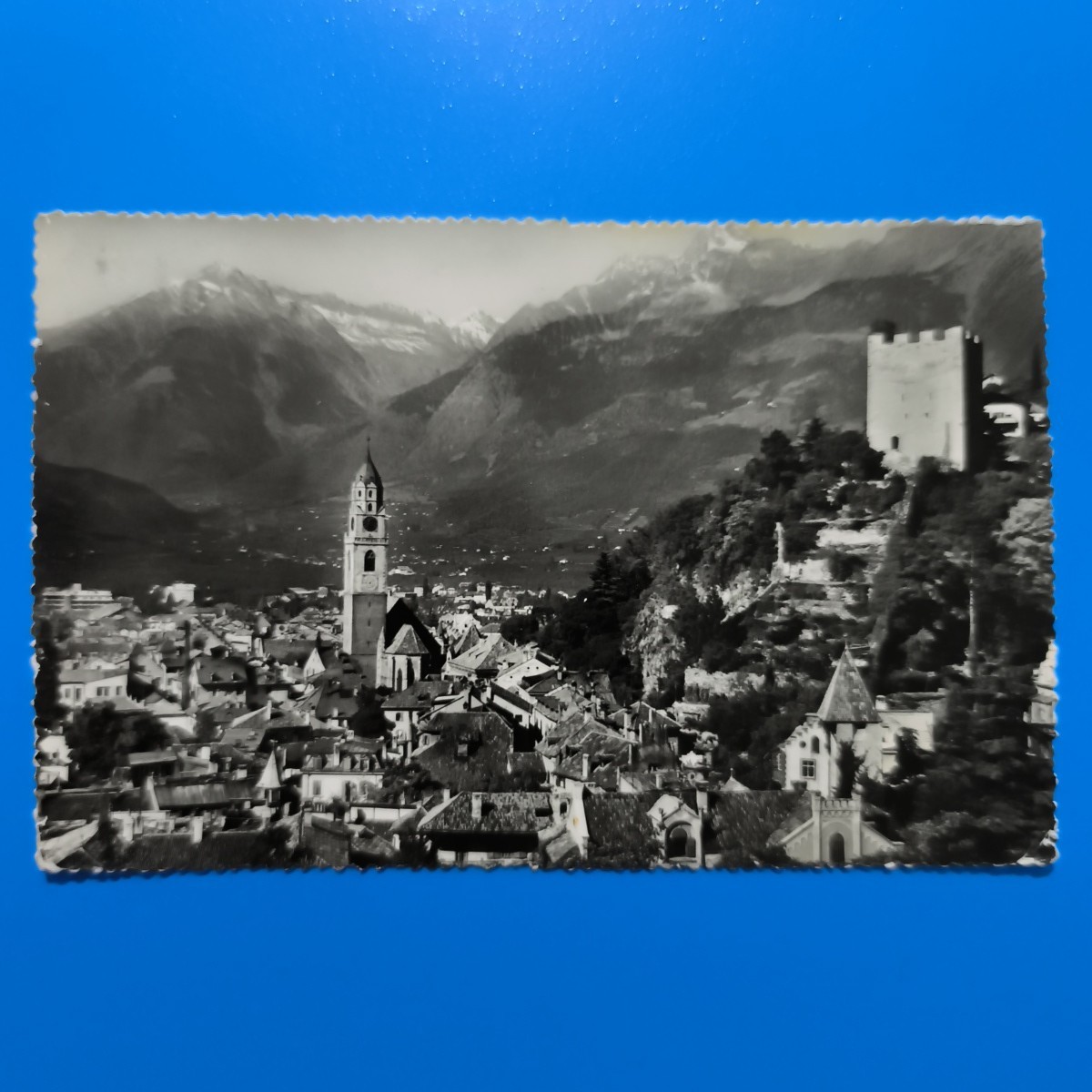 MERANO PANORAMA VIAGGIATA 1961 – CARTOLINA FORMATO PICCOLO - ANSICHTSKARTE