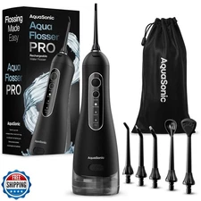 AquaSonic Aqua Flosser PRO - Rechargeable Cordless Water Flosser 
