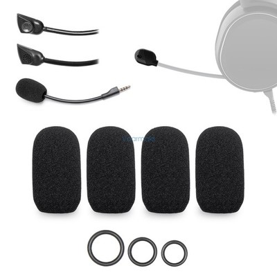 4 Mic Foam Covers+12 O-Ring for Steelseries Arctis 1,3,5,7,7+,7P,7P+,7X,7X+,9X,9