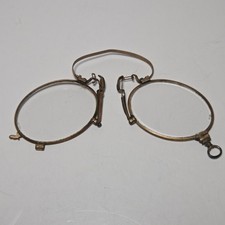 Antique Gold Tone Pince-Nez Reading Glasses Victorian/Edwardian Era Collectible