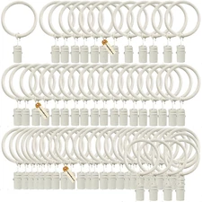 60Pcs Curtain Clips with Rings White 1Inch, Strong Metal Decorative Curtain Clip